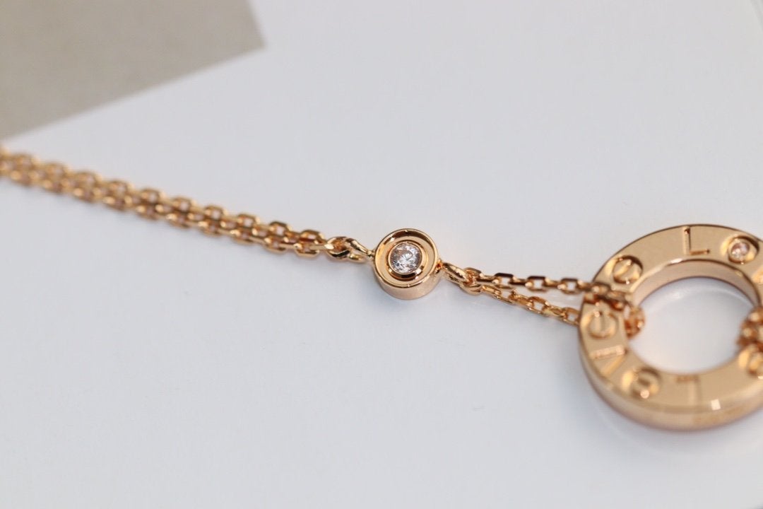 ¡®AuraJewelry¡¯LOVE NECKLACE ADJUSTABLE ROSE GOLD 2 DIAMOND