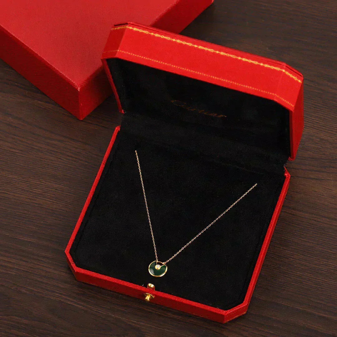 ¡®AuraJewelry¡¯AMULETTE GOLD MALACHITE NECKLACE