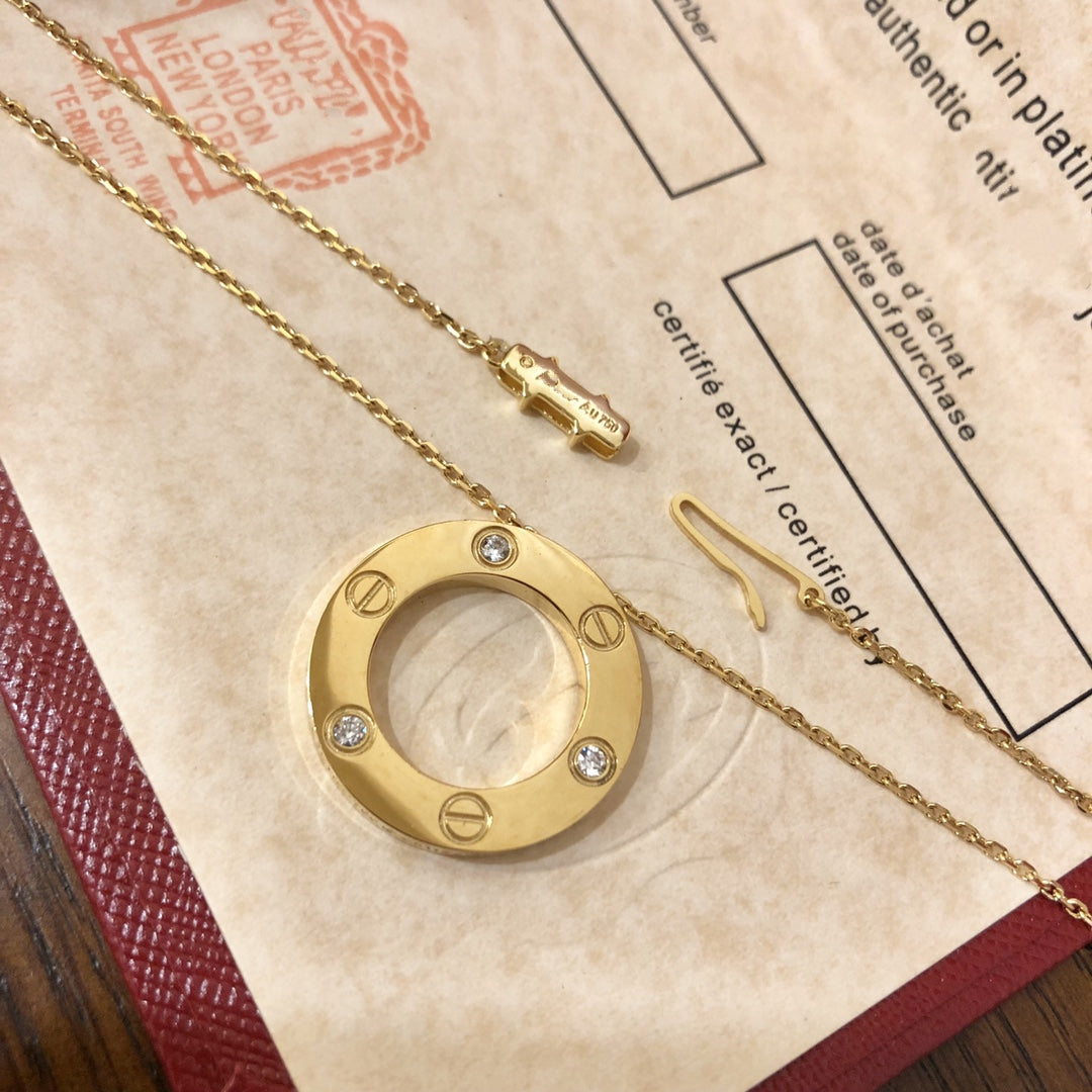 ¡®AuraJewelry¡¯LOVE NECKLACE 16MM 3 DIAMONDS