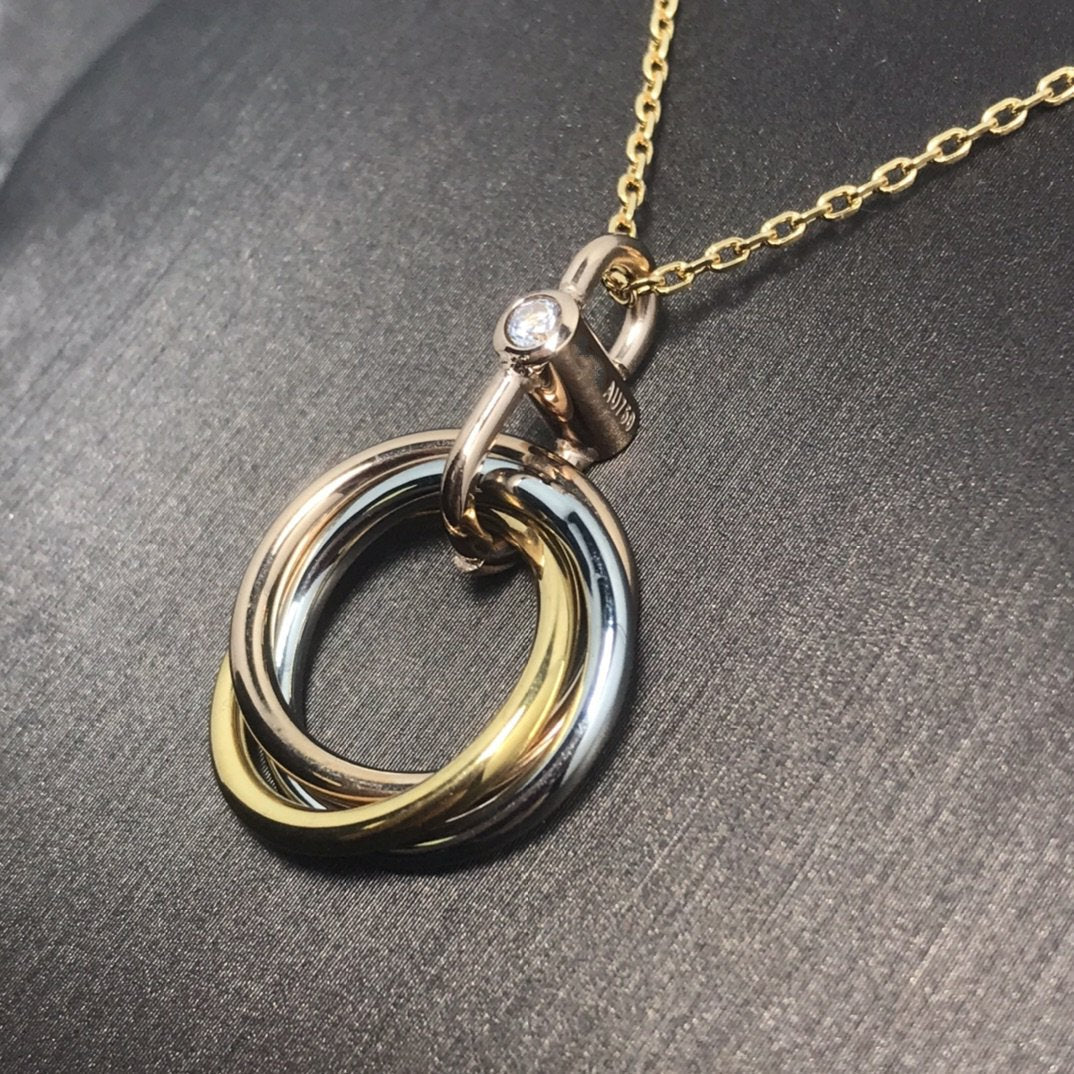 ¡®AuraJewelry¡¯TRINITY SILVER GOLD PINK GOLD NECKLACE