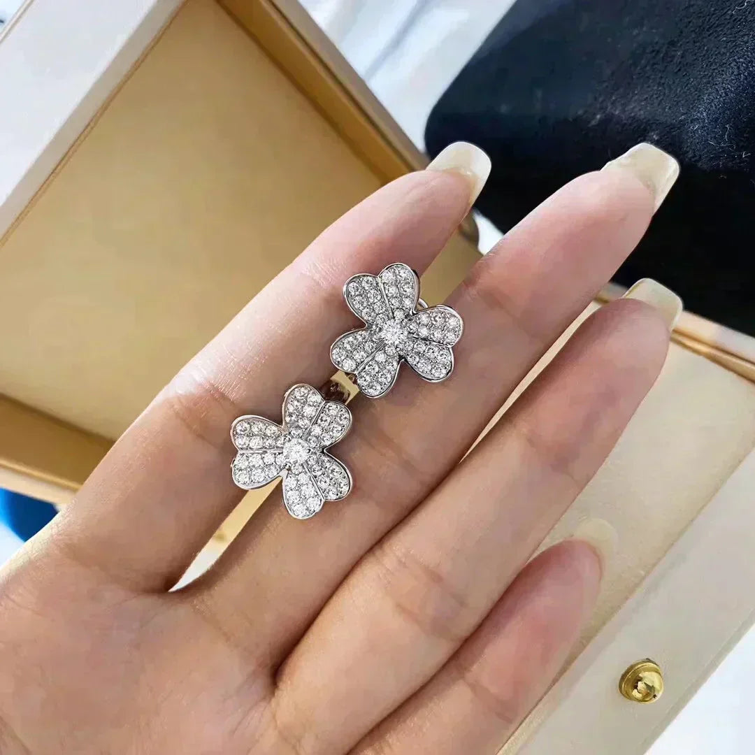 ¡®AuraJewelry¡¯CLOVER COMOS DIAMOND EARRINGS SILVER