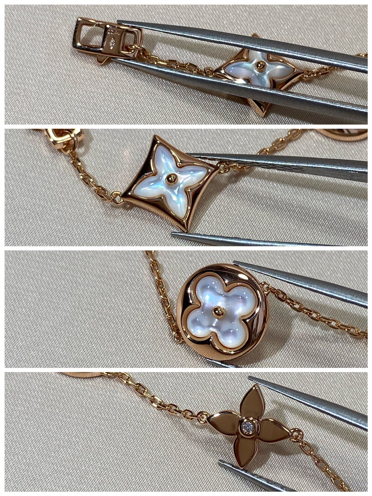 ¡®AuraJewelry¡¯STAR AND SUN 5 MOTIF MOP PINK GOLD BRACELET