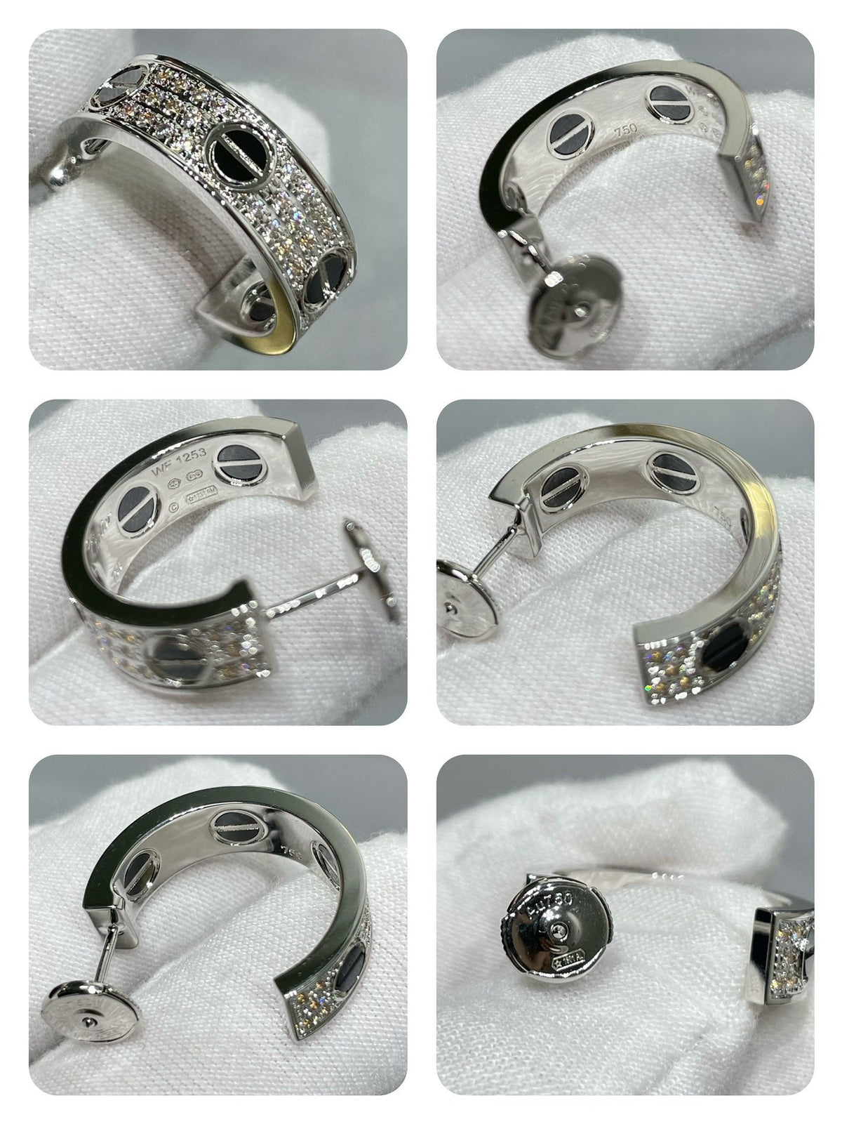¡®AuraJewelry¡¯LOVE CERAMIC DIAMOND PAVED SILVER EARRINGS