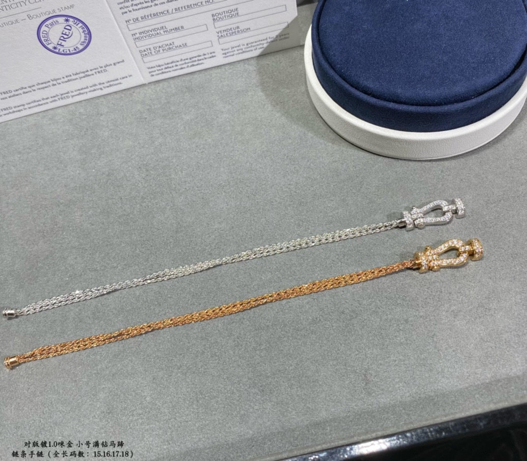 ¡®AuraJewelry¡¯FORCE SMALL HORSESHOE DIAMOND CHAIN ROPE BRACELET