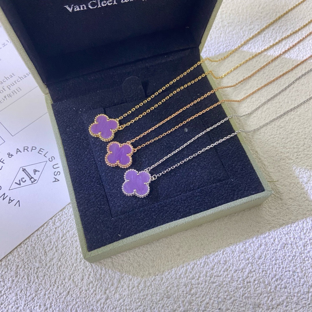 ¡®AuraJewelry¡¯CLOVER 15MM PURPLE VIOLET NECKLACE