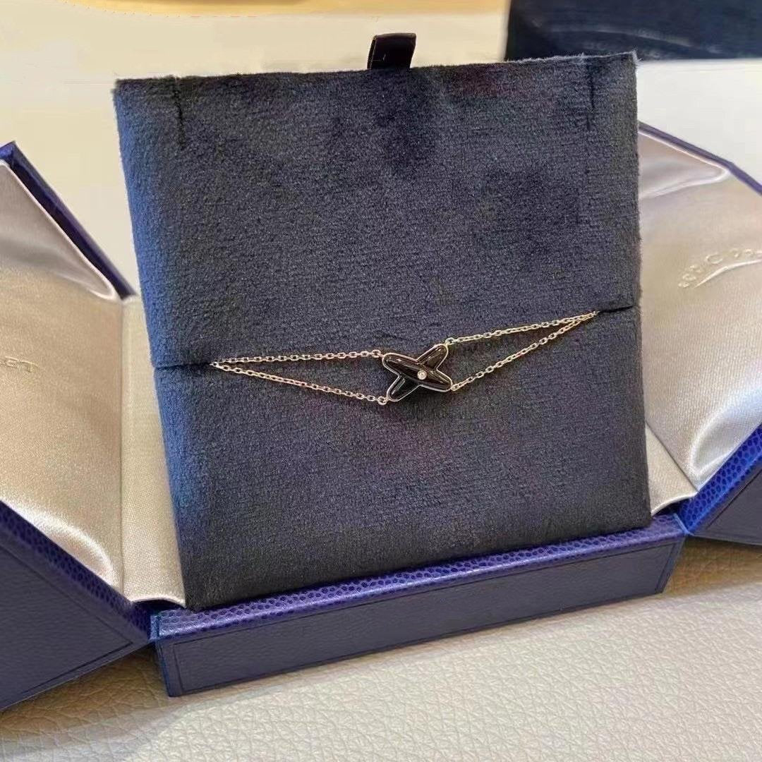 ¡®AuraJewelry¡¯JEUX BRACELET ONYX PINK GOLD 1 DIAMOND