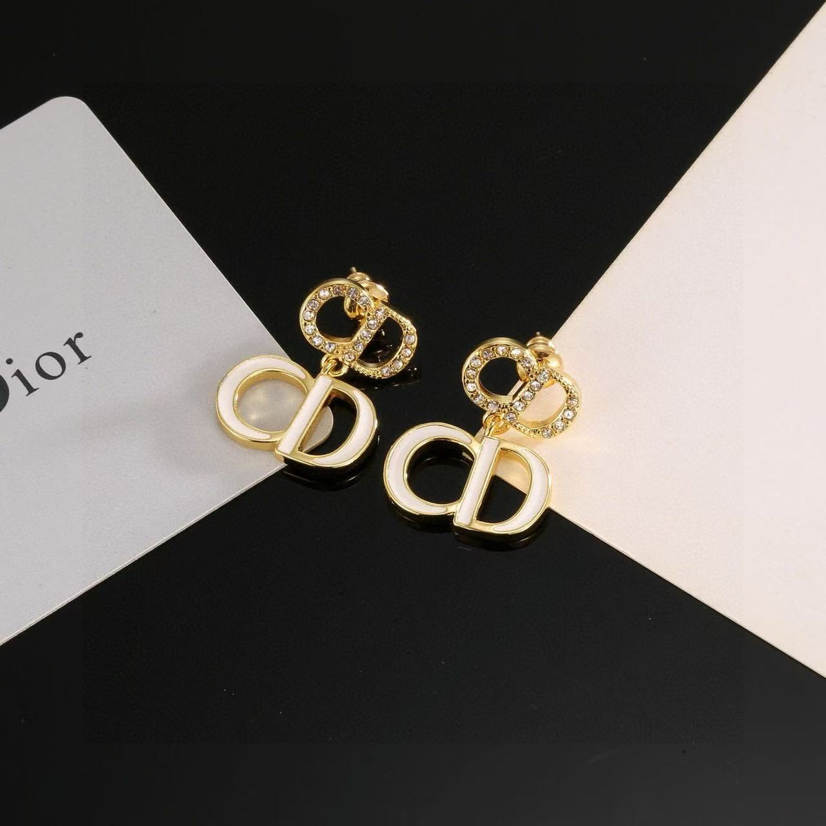 [AuraJewelry]Gold CD Letter Stud Earrings