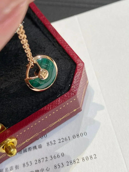 ¡®AuraJewelry¡¯AMULETTE ROSE GOLD MALACHITE NECKLACE