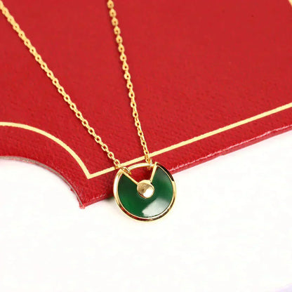 ¡®AuraJewelry¡¯AMULETTE GOLD MALACHITE NECKLACE