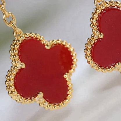 ¡®AuraJewelry¡¯CLOVER  2 MOTIF  TIGER EYE CARNELIAN EARRINGS