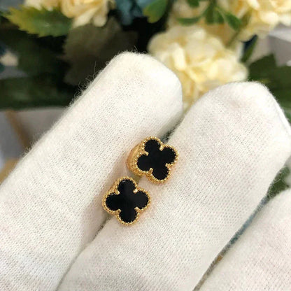 ¡®AuraJewelry¡¯CLOVER MINI 9.5MM BLACK MOP EARRINGS