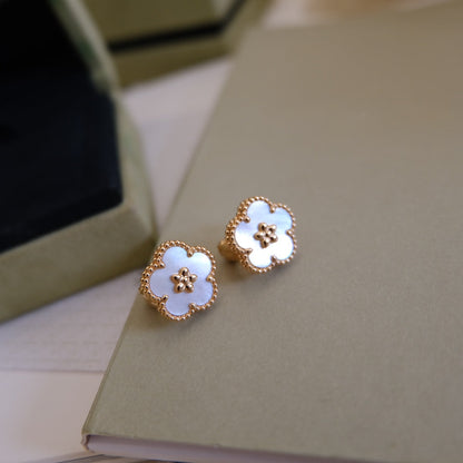 ¡®AuraJewelry¡¯LUCKY PINK GOLD WHITE MOP EARRINGS