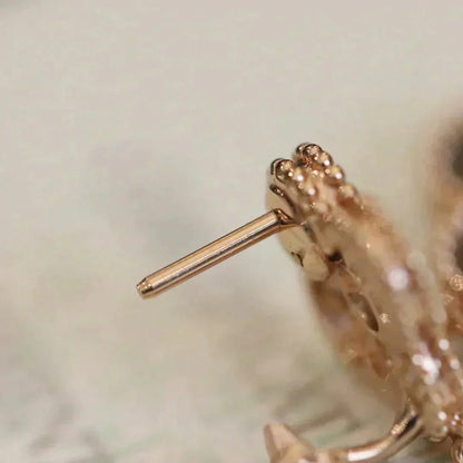 ¡®AuraJewelry¡¯CLOVER MEDIUM 1 MOTIFS FUll DIAMOND EARRINGS