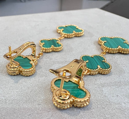 ¡®AuraJewelry¡¯CLOVER MALACHITE 3 MOTIFS GOLD