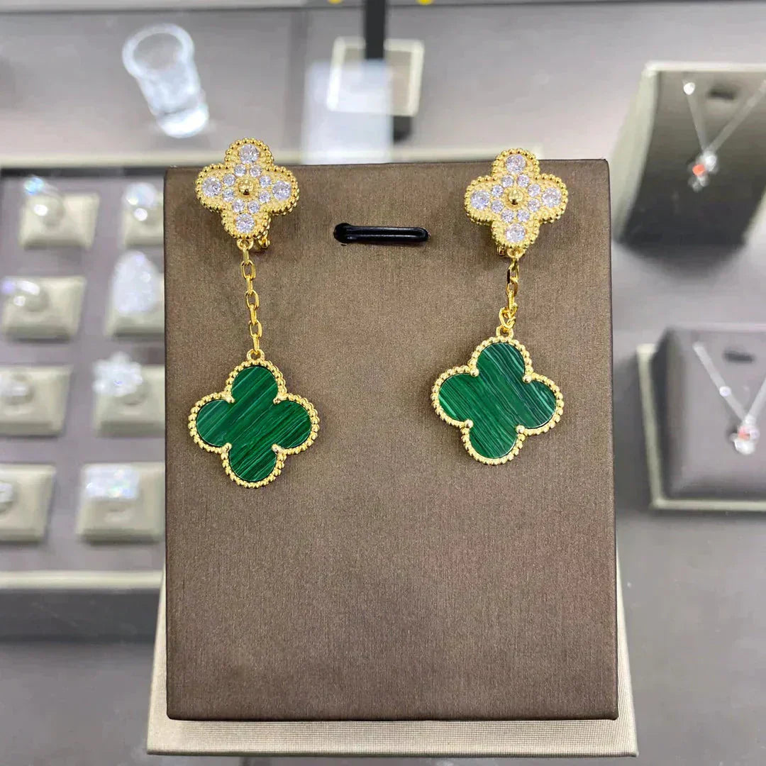 ¡®AuraJewelry¡¯CLOVER  2 MOTIFS  DIAMOND  EARRINGS (MULTIPLE CHOICESç´