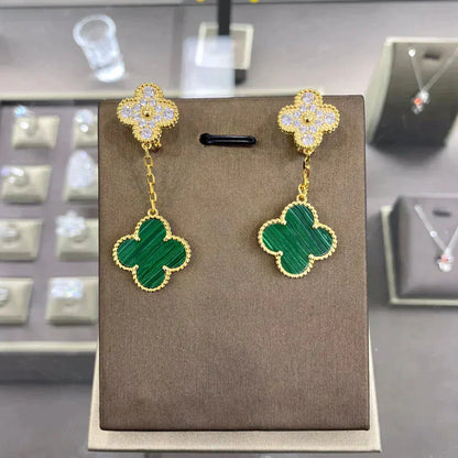 ¡®AuraJewelry¡¯CLOVER  2 MOTIFS  DIAMOND  EARRINGS (MULTIPLE CHOICESç´