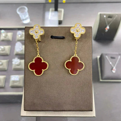 ¡®AuraJewelry¡¯CLOVER  2 MOTIFS  DIAMOND  EARRINGS (MULTIPLE CHOICESç´