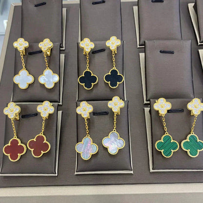 ¡®AuraJewelry¡¯CLOVER  2 MOTIFS  DIAMOND  EARRINGS (MULTIPLE CHOICESç´