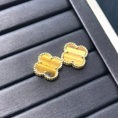 ¡®AuraJewelry¡¯CLOVER MEDIUM 1 MOTIFS TIGER EYE EARRINGS