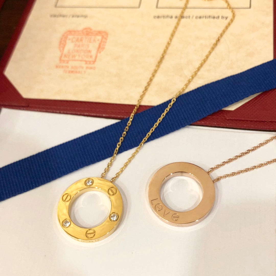 ¡®AuraJewelry¡¯LOVE NECKLACE 16MM 3 DIAMONDS