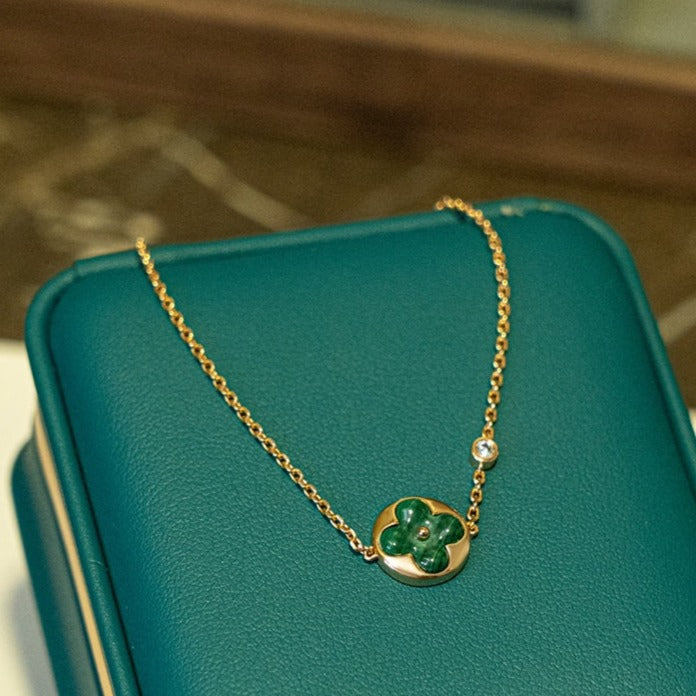 ¡®AuraJewelry¡¯SUN MALACHITE 1 DIAMOND PINK GOLD BRACELET