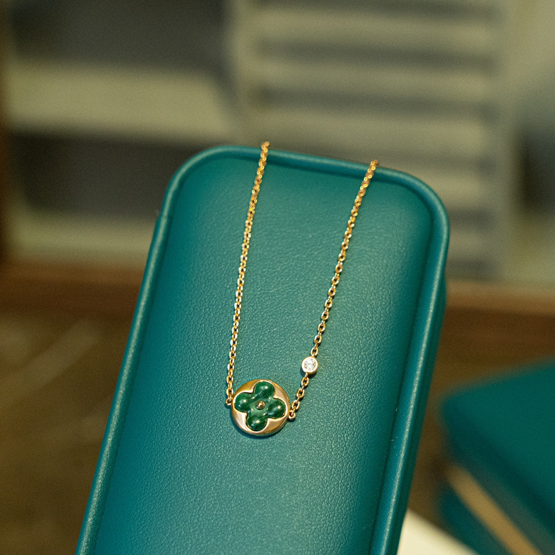 ¡®AuraJewelry¡¯SUN MALACHITE 1 DIAMOND PINK GOLD BRACELET