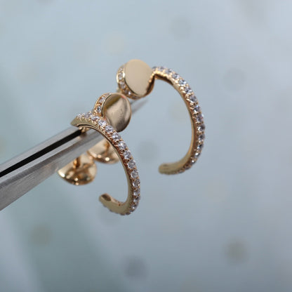 ¡®AuraJewelry¡¯JUSTE EARRINGS 12.75MM PINK GOLD DIAMOND