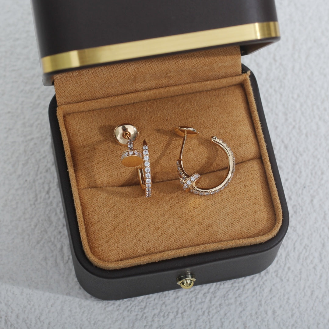 ¡®AuraJewelry¡¯JUSTE EARRINGS 12.75MM PINK GOLD DIAMOND