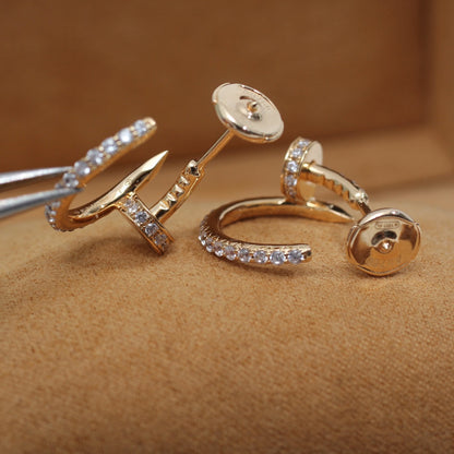 ¡®AuraJewelry¡¯JUSTE EARRINGS 12.75MM PINK GOLD DIAMOND
