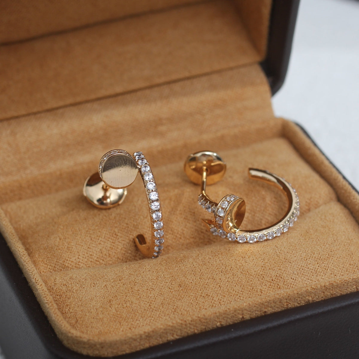 ¡®AuraJewelry¡¯JUSTE EARRINGS 12.75MM PINK GOLD DIAMOND