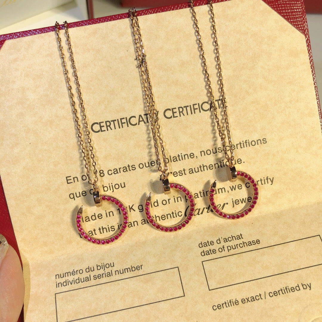 ¡®AuraJewelry¡¯JUSTE NECKLACE GOLD RED DIAMONDS