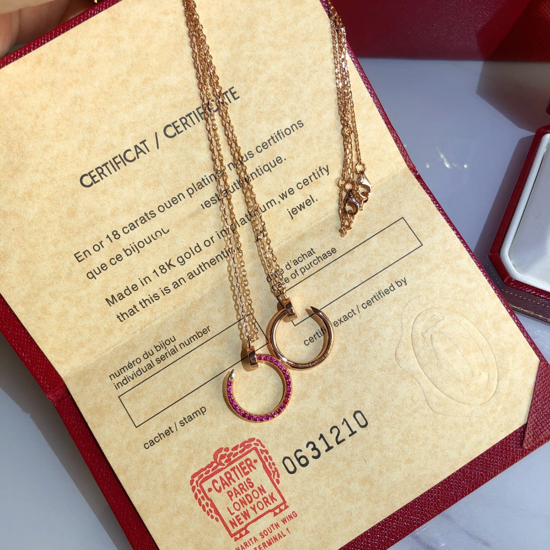 ¡®AuraJewelry¡¯JUSTE NECKLACE GOLD RED DIAMONDS