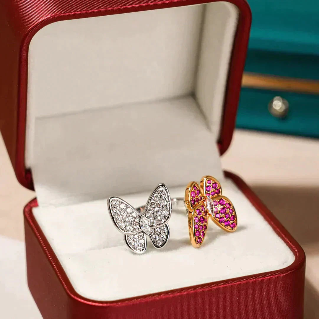 ¡®AuraJewelry¡¯TWIN BUTTERFLY DIAMOND RING