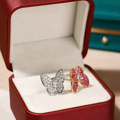 ¡®AuraJewelry¡¯TWIN BUTTERFLY DIAMOND RING