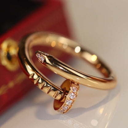 [AuraJewelry]Size 7 ring with real gold and diamonds