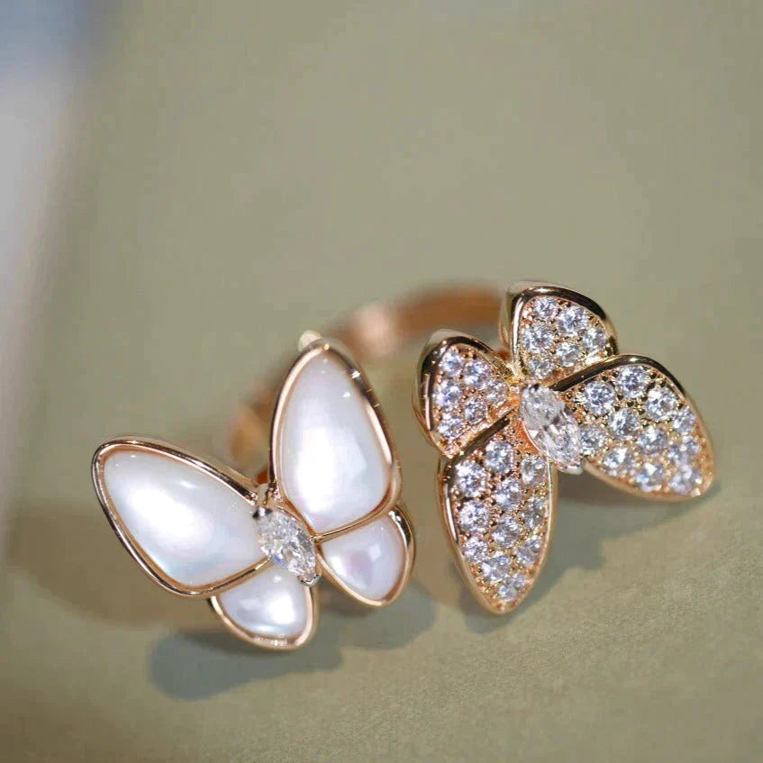 ¡®AuraJewelry¡¯TWIN BUTTERFLY DIAMOND MOP RING