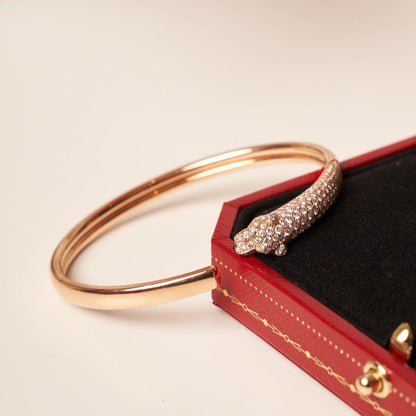 ¡®AuraJewelry¡¯PANTHERE ROSE GOLD DIAMOND OPEN BRACELET