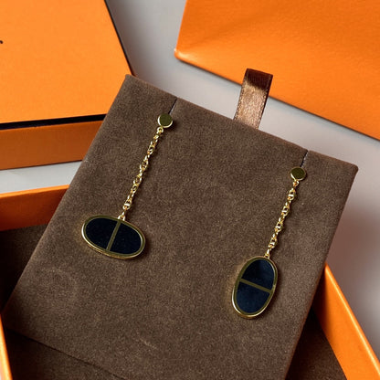 ¡®AuraJewelry¡¯CHAINE VERSO BLACK CERAMIC EARRINGS