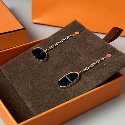 ¡®AuraJewelry¡¯CHAINE VERSO BLACK CERAMIC EARRINGS