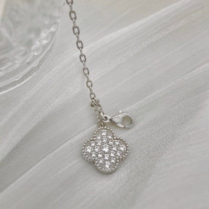 ¡®AuraJewelry¡¯CLOVER 5 MOTIFS SILVER DIAMONDS NECKLACE