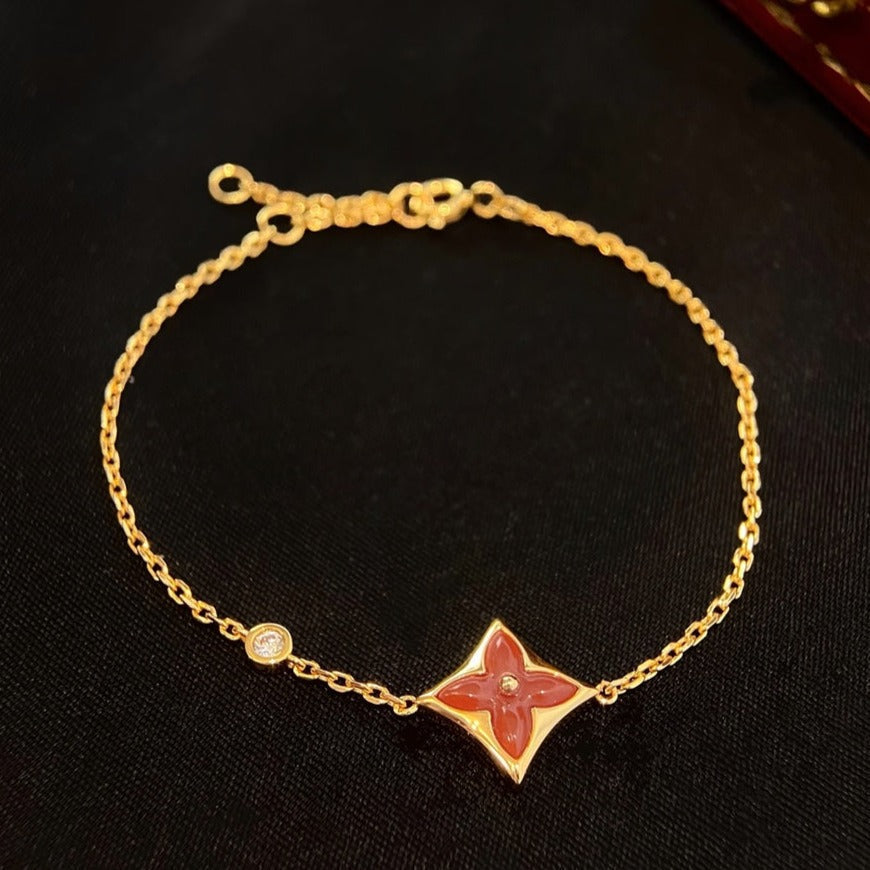 ¡®AuraJewelry¡¯COLOR STAR CARNELIAN PINK GOLD DIAMOND BRACELET