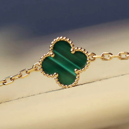 ¡®AuraJewelry¡¯CLOVER 20 MOTIFS MALACHITE DIAMOND NECKLACE