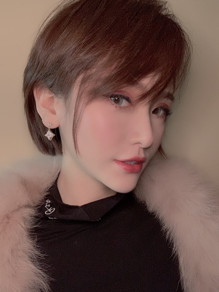 ¡®AuraJewelry¡¯DOUBLE STAR PINK GOLD MOP DROP EARRINGS