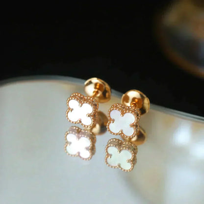 ¡®AuraJewelry¡¯CLOVER MINI 9.5MM WHITE MOP EARRINGS