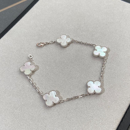 [AuraJewelry]New CLOVER WHITE PEARL MOP 5 MOTIF BRACELET COLLECTION