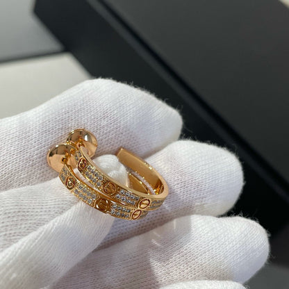 ¡®AuraJewelry¡¯LOVE DIAMOND PINK GOLD HOOP EARRINGS