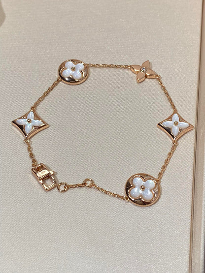 ¡®AuraJewelry¡¯STAR AND SUN 5 MOTIF MOP PINK GOLD BRACELET
