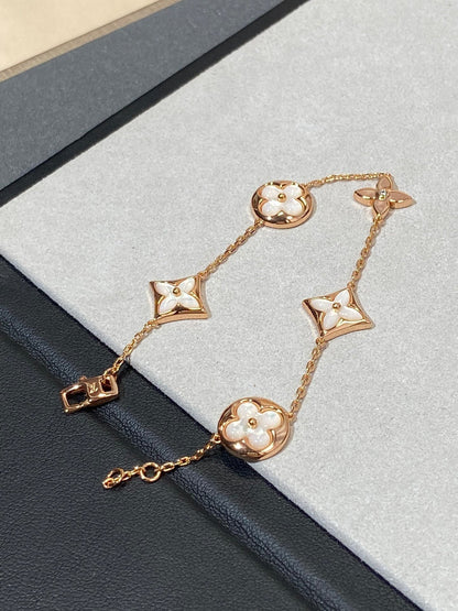 ¡®AuraJewelry¡¯STAR AND SUN 5 MOTIF MOP PINK GOLD BRACELET