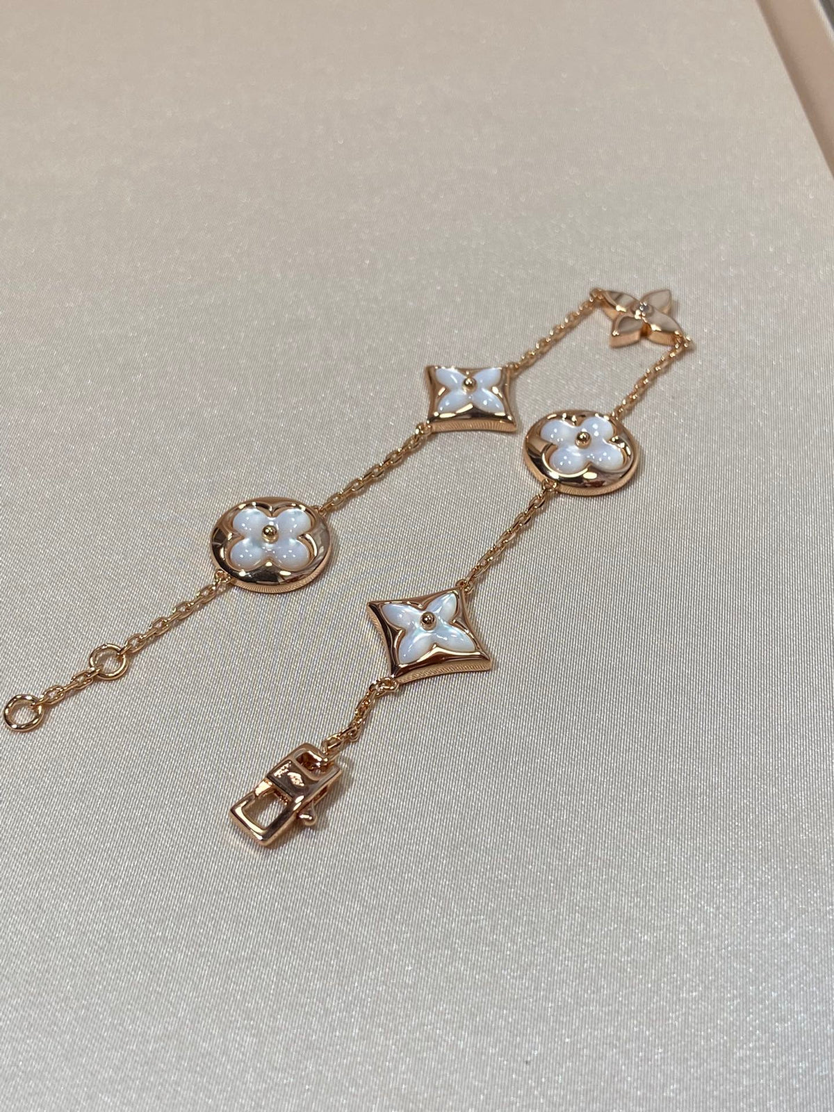 ¡®AuraJewelry¡¯STAR AND SUN 5 MOTIF MOP PINK GOLD BRACELET