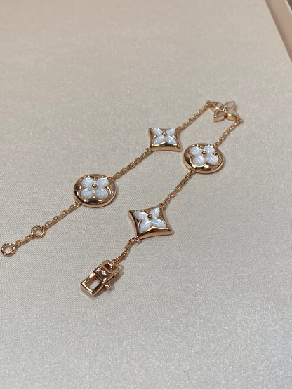 ¡®AuraJewelry¡¯STAR AND SUN 5 MOTIF MOP PINK GOLD BRACELET